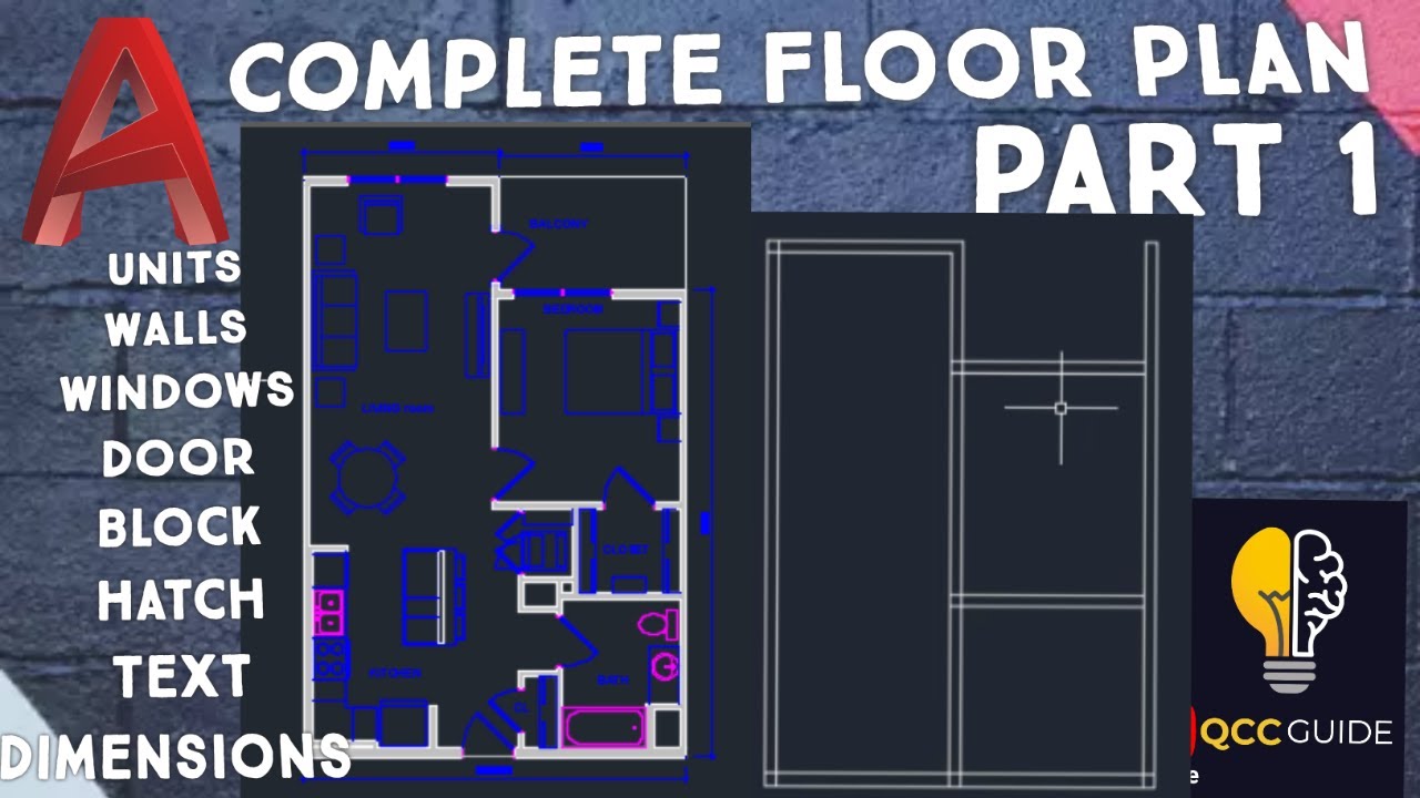 COMPLETE FLOOR PLAN IN AUTOCAD | Architecture Tutorials | English ...