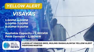 Luzon at Visayas grid, muling isasailalim sa yellow alert ngayong Martes