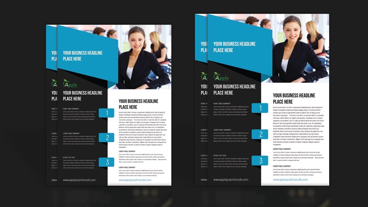 Modern Corporate Flyer Design Photoshop Cc Tutorials Youtube