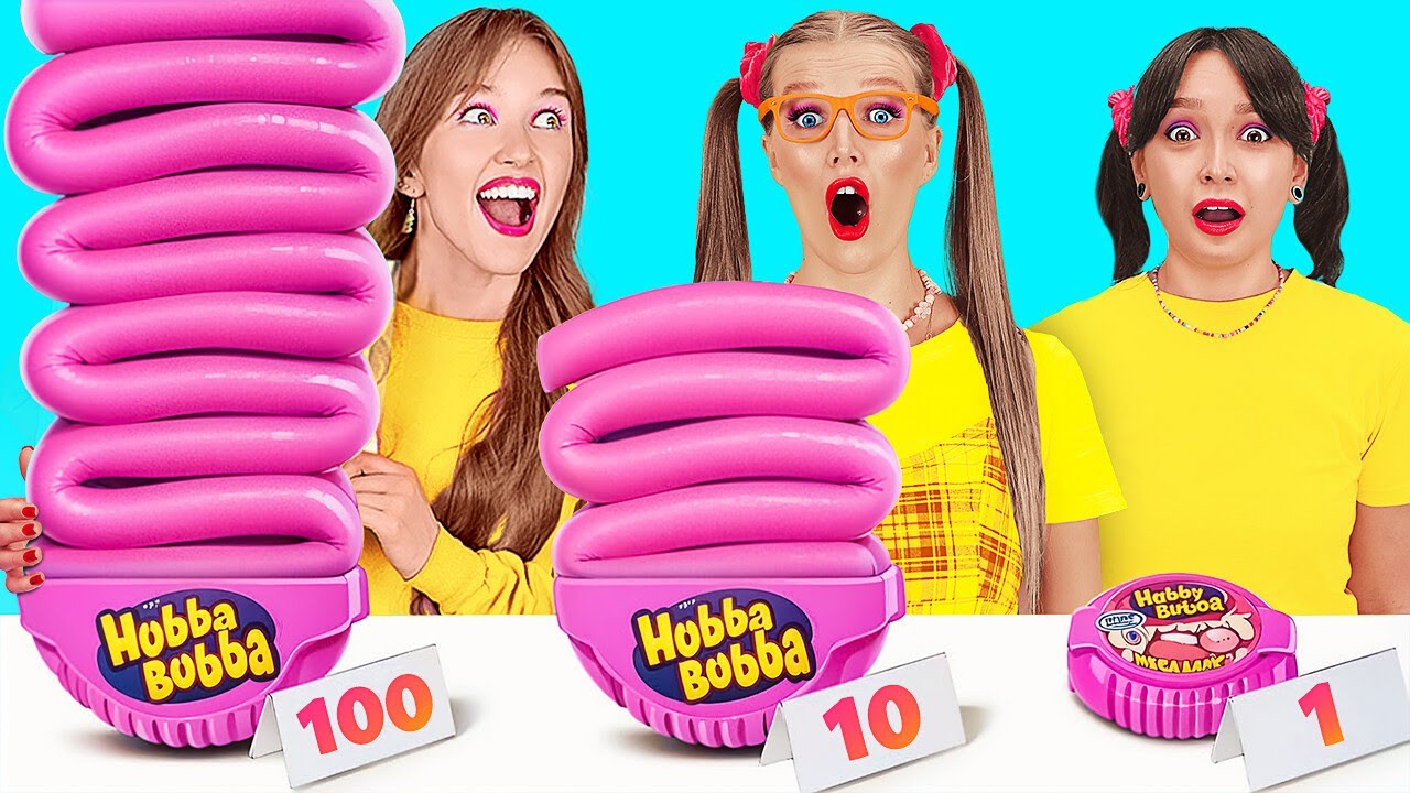 1000-Schichten-Essen-Challenge! Riesiges vs. winziges Essen & Lustige Momente von 123 GO!