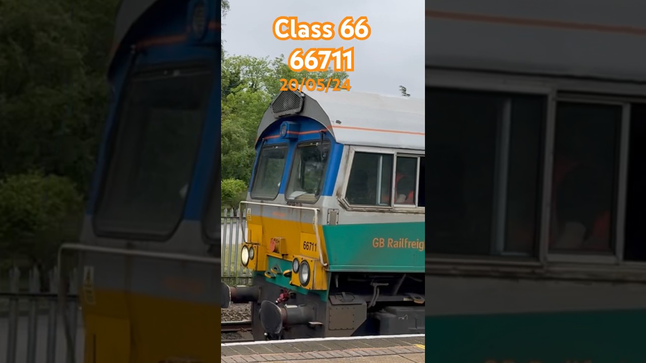 Class 66 66711 aggregate industries freight train with tones 