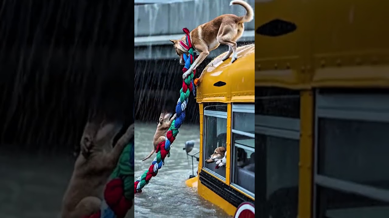 Flood Rescue Hero! 😼🌧️ Milo Saves the Puppies! 🐶💛 ミロの洪水レスキュー！