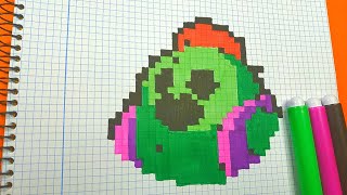 Como Dibujar A Spike De Brawl Stars Pixel Art Tutorial Youtube - hama beads crow fenix de brawl stars