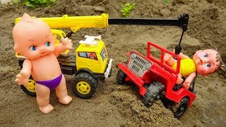 Crane truck, jeep car, baby dolls, construction vehicles toys for children - I195V