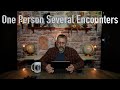 One person  several encounters and strange events