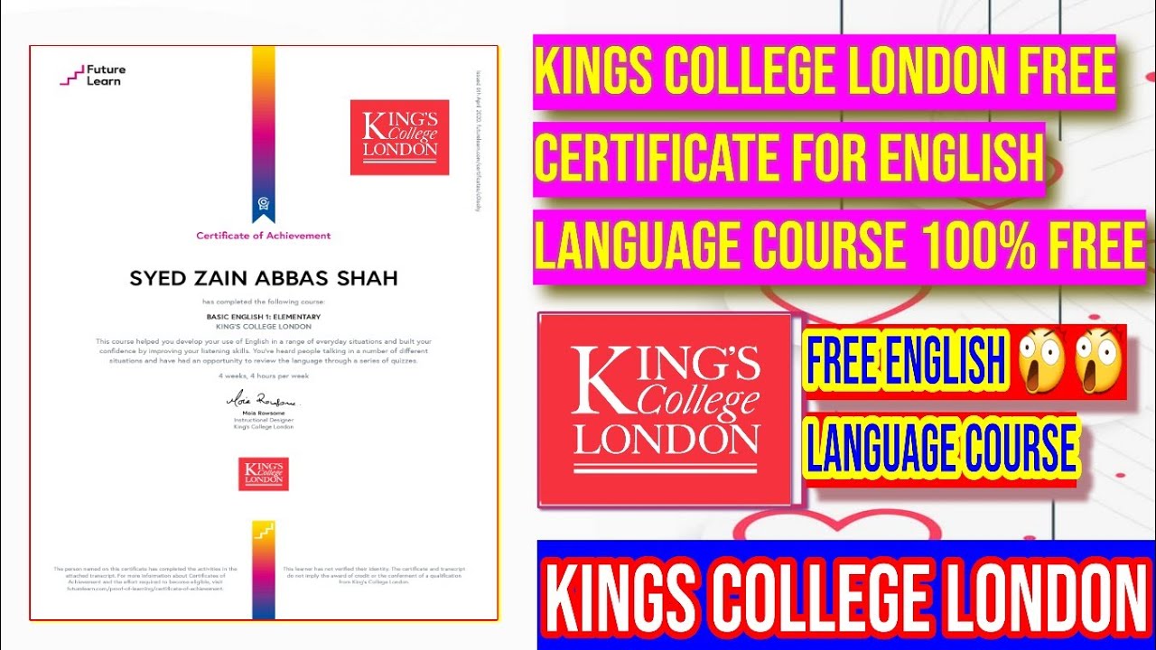 Online Course on English for Healthcare” by King's College London