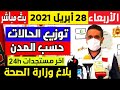 الحالة الوبائية في المغرب اليوم الأربعاء 28 أبريل 2021 بلاغ وزارة الصحة | عدد حالات فيروس كورونا