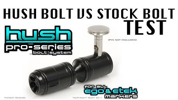 TECHT Paintball Products Ego Hush Bolt VS Stock Bolt Test