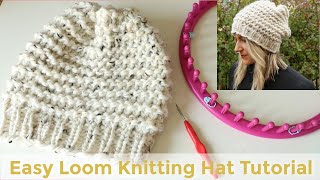 Easy Loom Knitting Hat Tutorial  absolute beginner friendly!