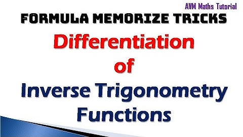 Formula for Differentiation of Inverse Trigonometry Functions | Memorize Tricks | in Tamil