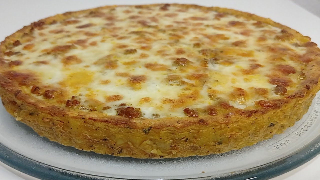 كيش بالبطاطا سهل وسريع التحضير مع حشوة لذيذة