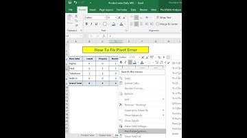 How To Fix Pivot Table Error || Excel Tips || #excelpivottable #exceldashboard #msexcel