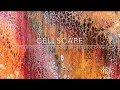 ( 41 ) Fluid Painting - Cellscape - Puddle-pour with swipe rescue on 50x50 cm