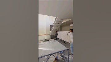 Amazing installation of tiles to the ceiling #tile #construction #youtubeshorts #design #shorts