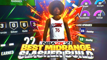 THE BEST MID-RANGE SLASHER IN NBA 2K22 - 55 BADGE UPGRADES & 9 HOF BADGES