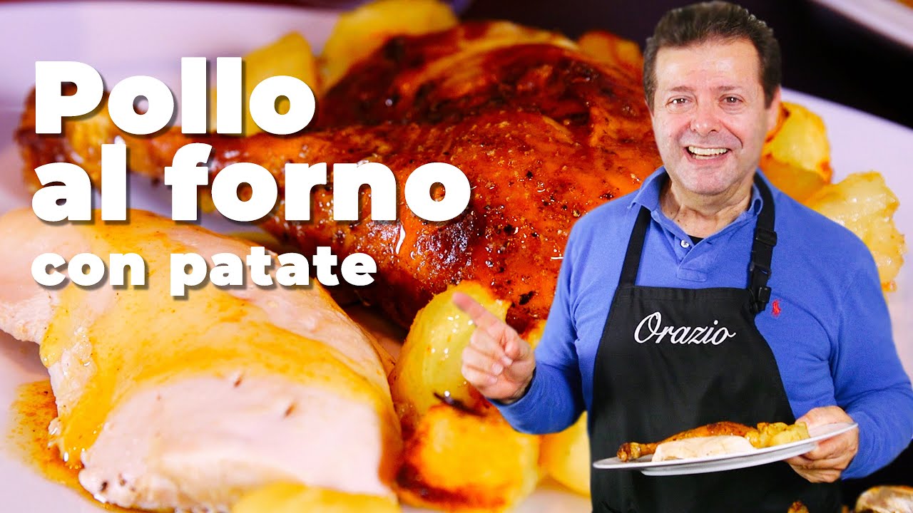 POLLO AL FORNO CON PATATE - Come ottenere una carne prefetta, una pelle croccante e un look da urlo