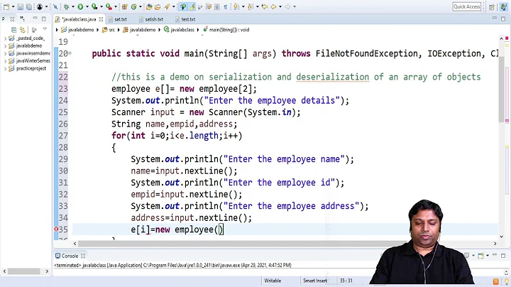 Serialization & Deserialization - Array of Objects - Java