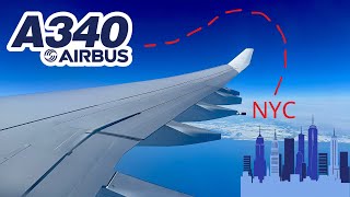 4K  Munich  to New York JFK   Lufthansa Airbus A340600!