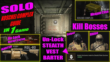 Koschei Complex SOLO Guide WEAPON CASE + RGL 80 Barter + RHINO BOSS + SNIPER BOSS + RED BUY STATION+