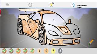 Sports Cars Coloring Book For Kids & Adults - Learn Colors, How To Draw & Paint By Number screenshot 4