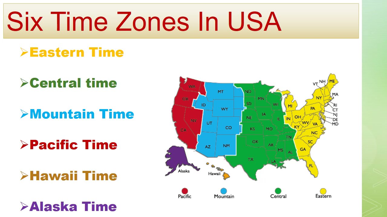 different time zones in usa