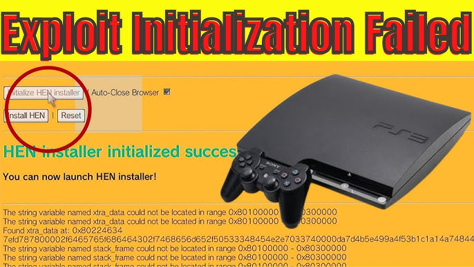 When I hit initialize exploitation it won't do anything. What could be  causing this? : r/ps3hacks