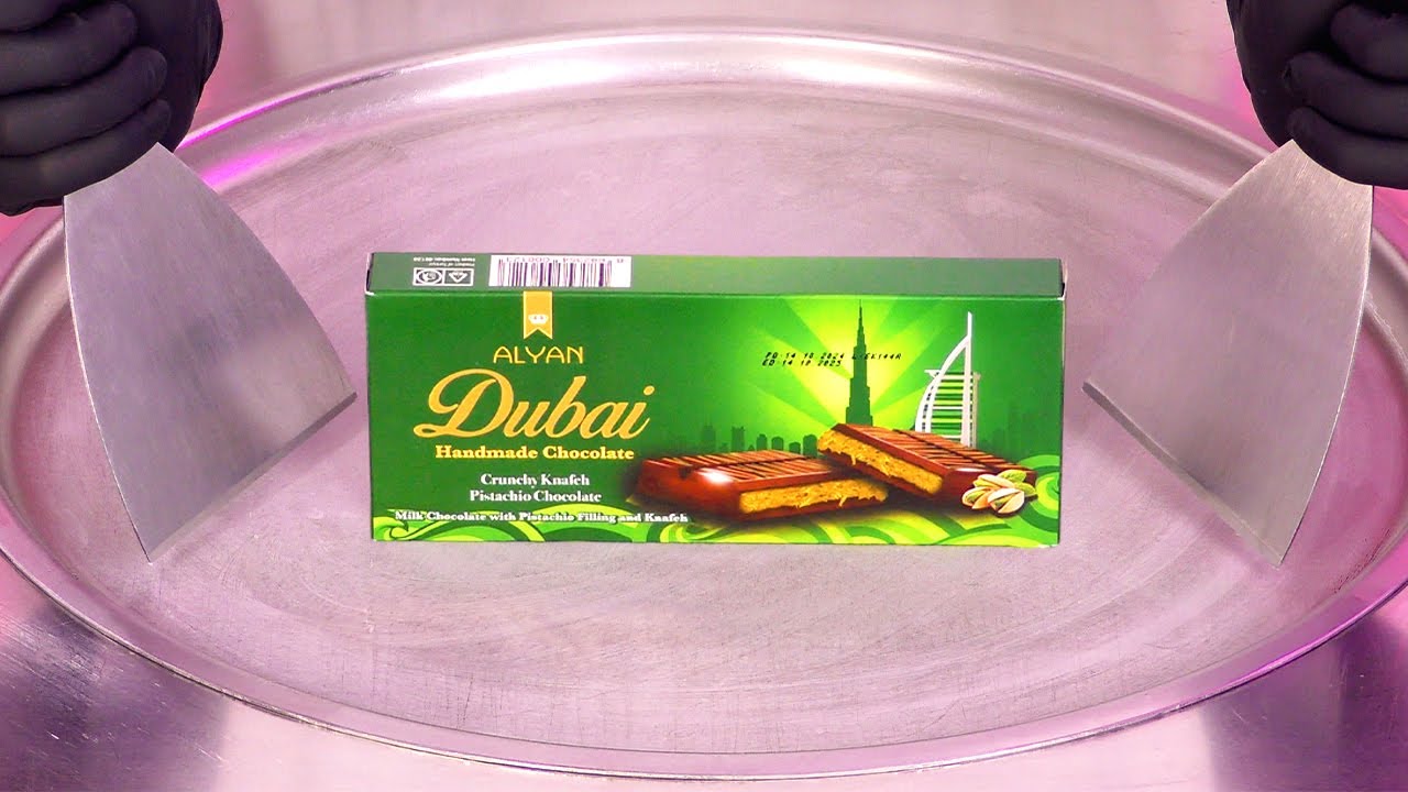 How to make Dubai Ice Cream Rolls (ASMR)
