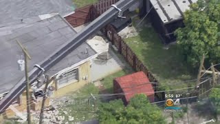 Large Crane Collapses 0n Homes In Lauderdhill
