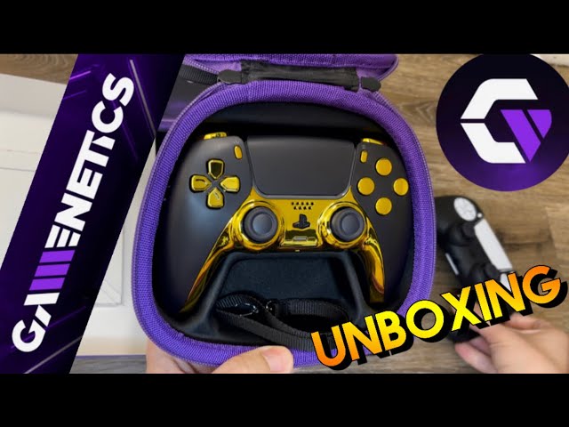 Custom (PS5) PRO' black and Gold controller by #Gamenetics Mouse click  trigger and bumpers - YouTube