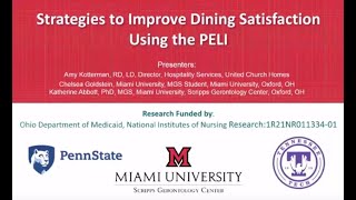 PELI Webinar: Strategies to Improve Dining Satisfaction Using the PELI
