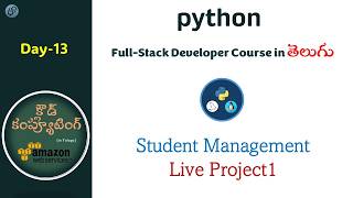 Day13 | Python full-stack developer course | Live Project1 | CCIT