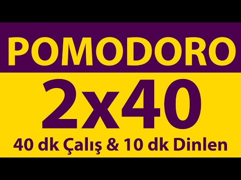 Pomodoro Tekniği | 2 x 40 Dakika | 40 dk Çalış & 10 dk Dinlen | Pomodoro Sayacı | Alarmlı | Müziksiz