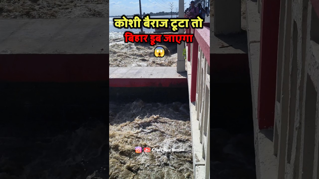 कोशी बैराज टूटा तो बिहार डूब जाएगा 😱 // koshi barrage // koshi barrage nepal // #koshibarrage #viral
