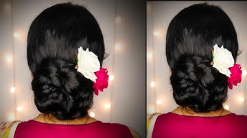 Easy Bun Hairstyle For Beginners |Easy Self Hair Styling At Home For Function|Hairstyle Tutorial 