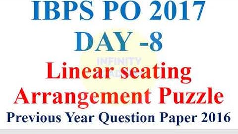 IBPS PO/Clerk 2017_Day#8 Linear Seating Arrangement Puzzle memory based questions ibps po 2016