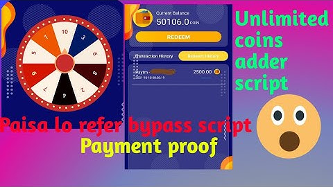 Paisa lo unlimited coin adder script| Refer bypass script|Free paytm cash| Today paytm loot🤑😍