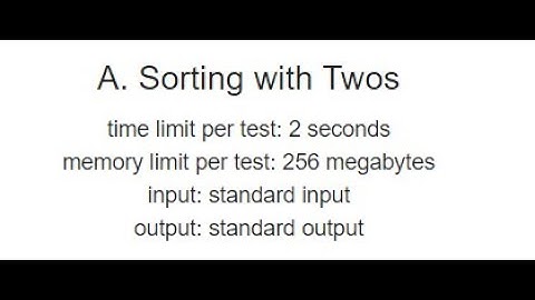 A. Sorting with Twos || Codeforces Round 907 (Div. 2) || java solution