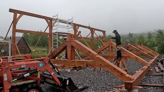 Timber Framed Barn Part 14 Raising Begins