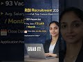 RBI Lateral Recruitment 2026🔥 93 Vacancies | Avg Salary ₹5 Lakh/Month | Apply Online #govtjobs #job
