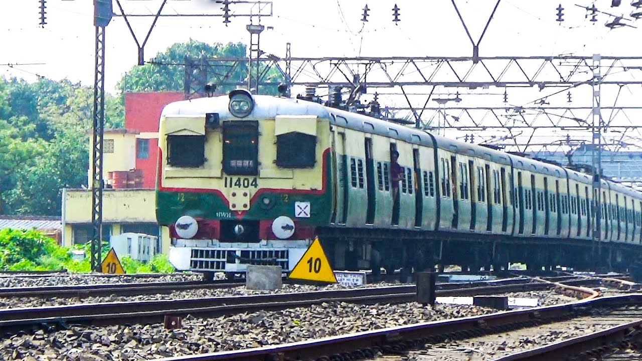 Old Electric Multiple unit Local train made a strain run in a beautiful morning.