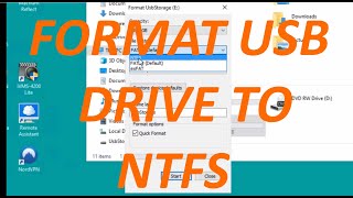 How to Format a USB Stick to NTFS so that you can save files larger than 4gb.