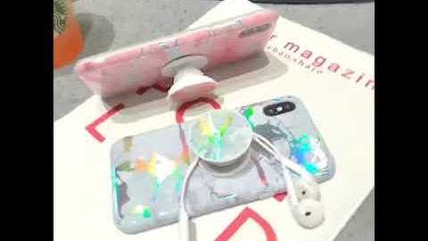 Laser Marble + PopSocket Holder iPhone Case