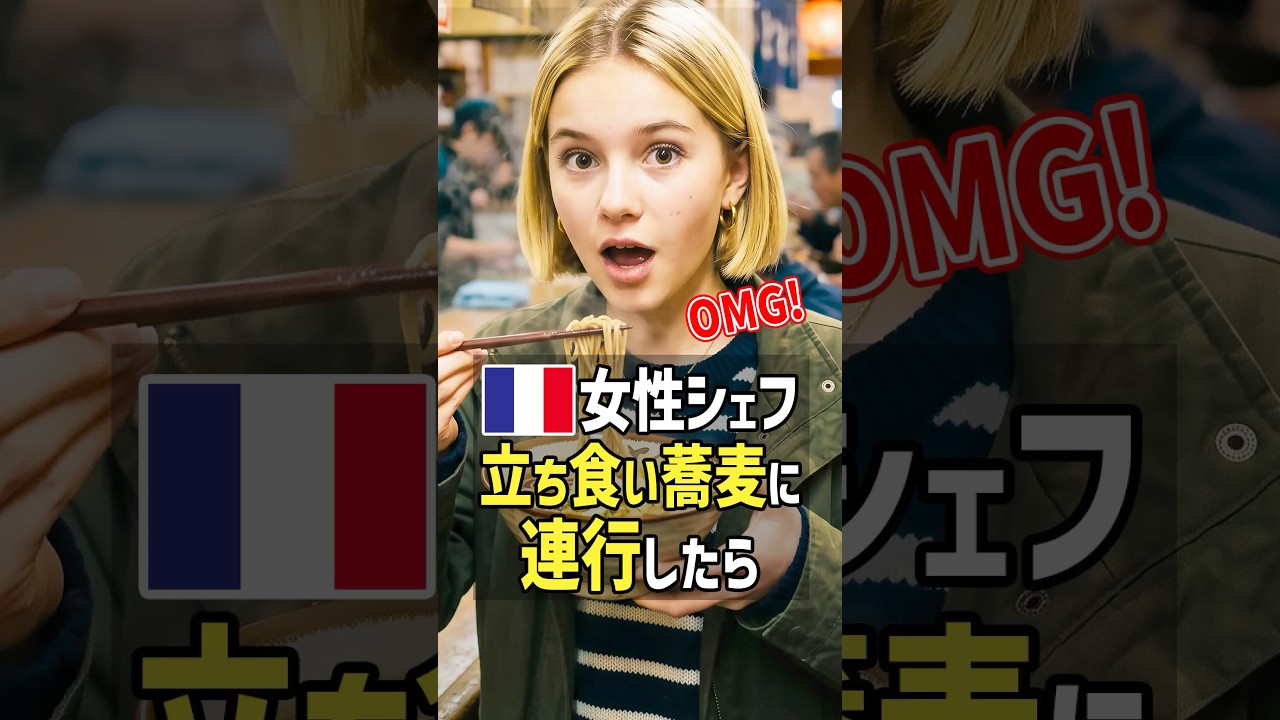 「あの店に何回も通ったの！」シェフのフランス人女性が日本の立ち食い蕎麦の常連に！？帰国後立ち食いスタイルのフレンチをオープンしたらたちまち話題に！？ #shorts #海外の反応 #そば