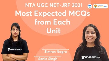 Most Expected MCQs from Each Unit | NTA UGC NET-JRF 2021 | Simran Nagra & Sonia Singh