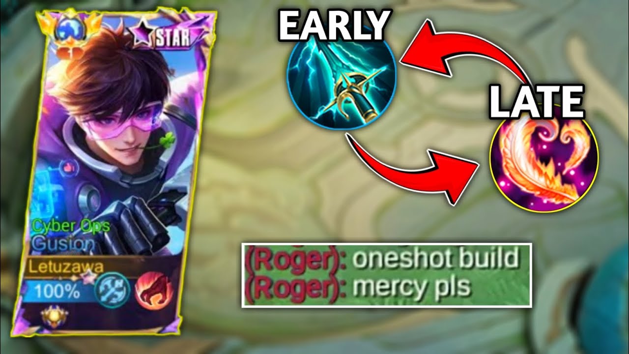 GUSION NEW ONE SHOT BUILD 🔥 NEW BROKEN FIRST ITEM FOR EARLY AND LATE ...