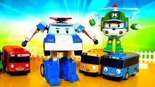 Машинки для малышей — Робокар Поли помогает Тайо — Развивающие игры: машины-помощники