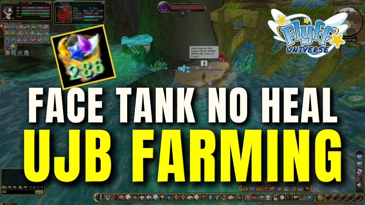 Flyff Universe Arcanist Face Tank No Heal UJB Farming Envy Depths Dungeon