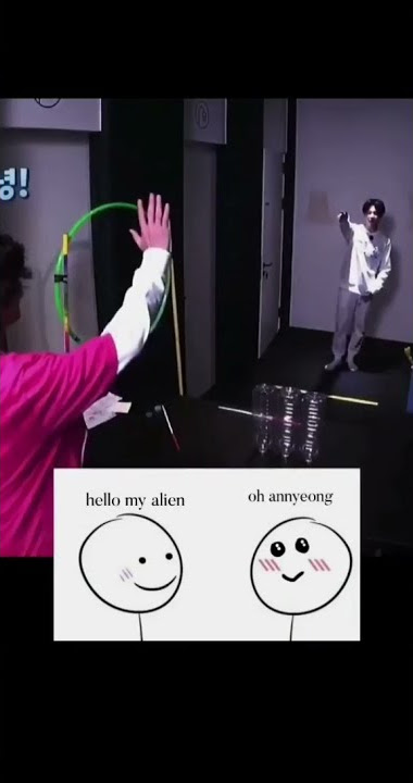 How cute he says Ah Annyeong 😍 Chimchim and Our Alien Jimin V best best friends