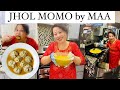 Jhol Momo Achar by Maa| Momo mukbang| Nepali Family