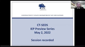 CT-SEDS IEP Preview Series - Session 8: Service Delivery Grid, Indirect Service, Transport  (5/2/22)
